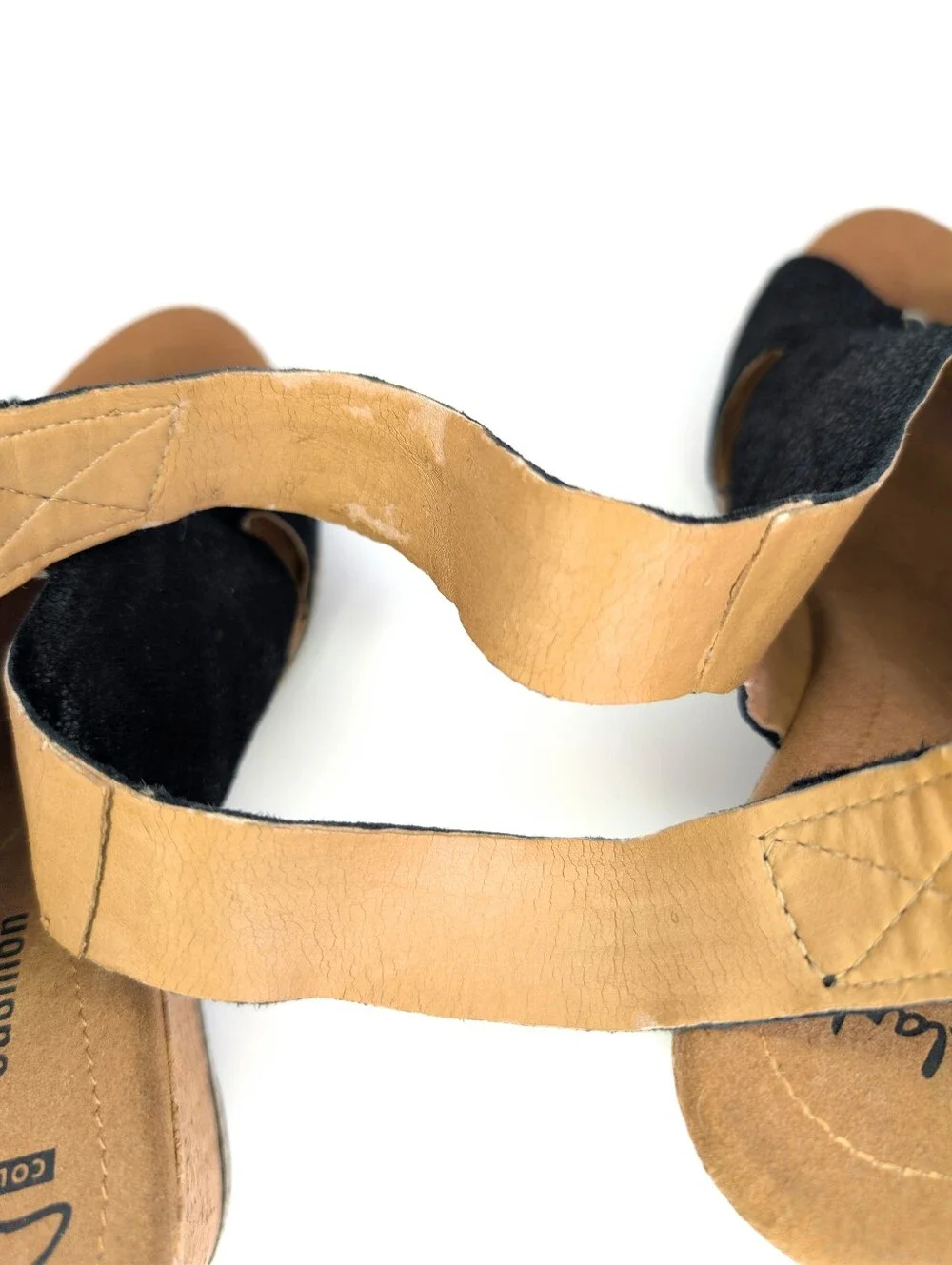 Clarks Collection Helio Float Wedge Open Toe Black Slingback Sandals Size 6.5